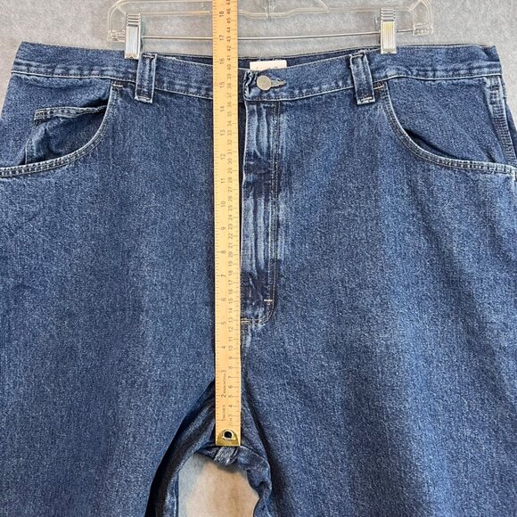 VINTAGE Wrangler Denim Carpenter Painter Jean Baggy Shorts Men Size 42 Blue Y2K - Picture 8 of 13